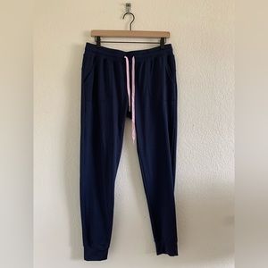 ZYIA Navy Track Pants with Pink Drawstring